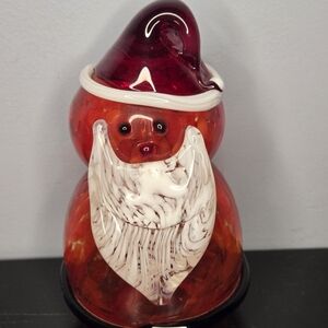 Vintage Murano/Murano Style Hand Blown Glass Santa 5.5"/ 1LB 6 OZ
